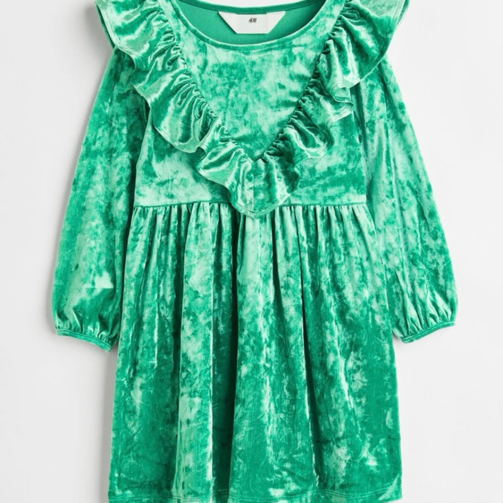 H&M Velvet Kids Dress in Teal